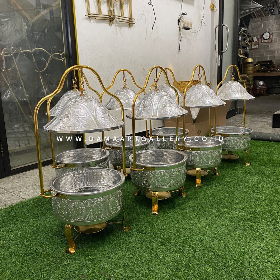 Chafing dish allumunium ukir