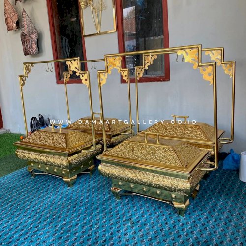 Chafing Dish Kuningan Tempat Prasmanan Ukir