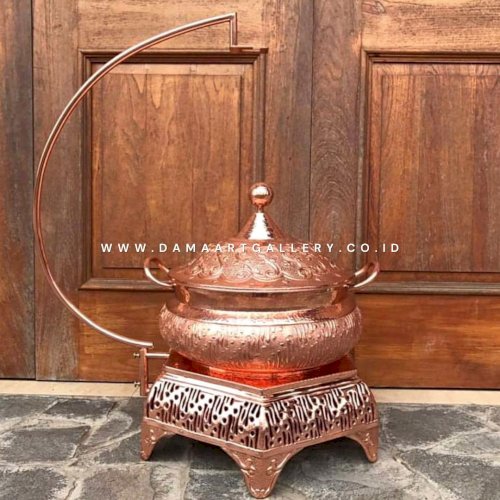 Chafing Dish Tembaga Roll Top Motif Batik
