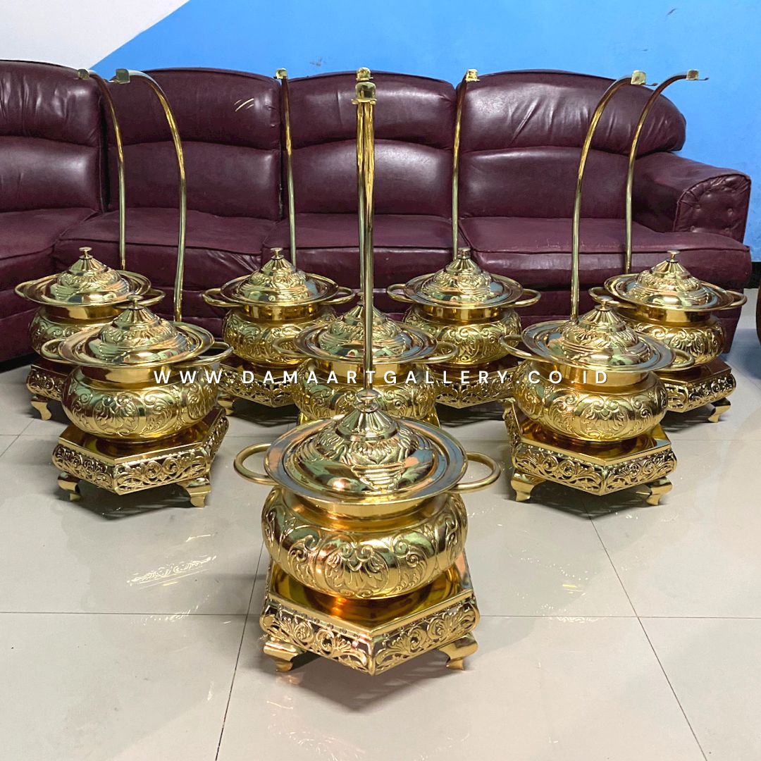 Chafingdish kuningan motif lung