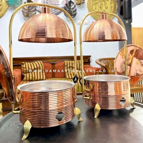Chafingdish Tembaga Motif Garis