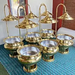Chafing dish Kuningan Motif Tempa Berkualitas